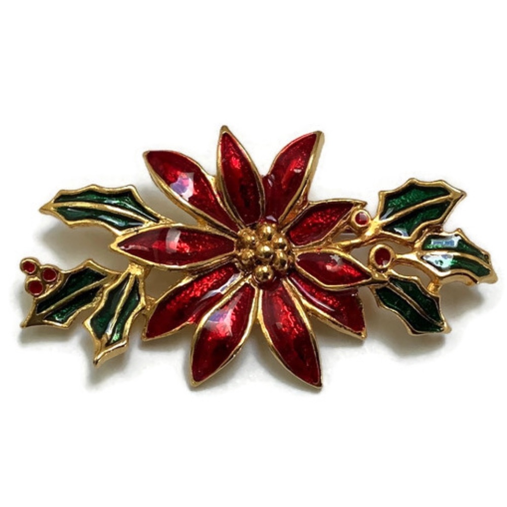 Poinsettia Brooch